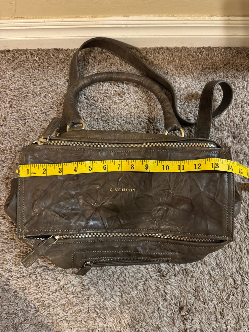Givenchy Distressed Leather Pandora Bag with Gold Hardware - Picture 5 of 10